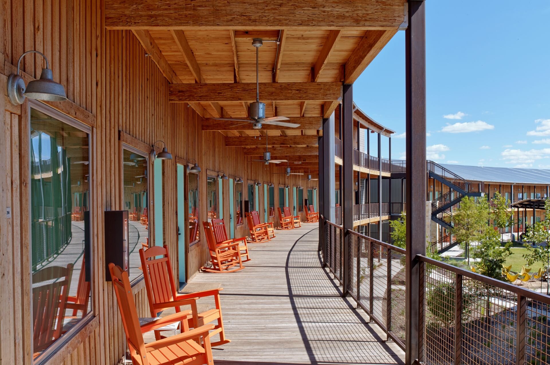 rocking chairs on balcony