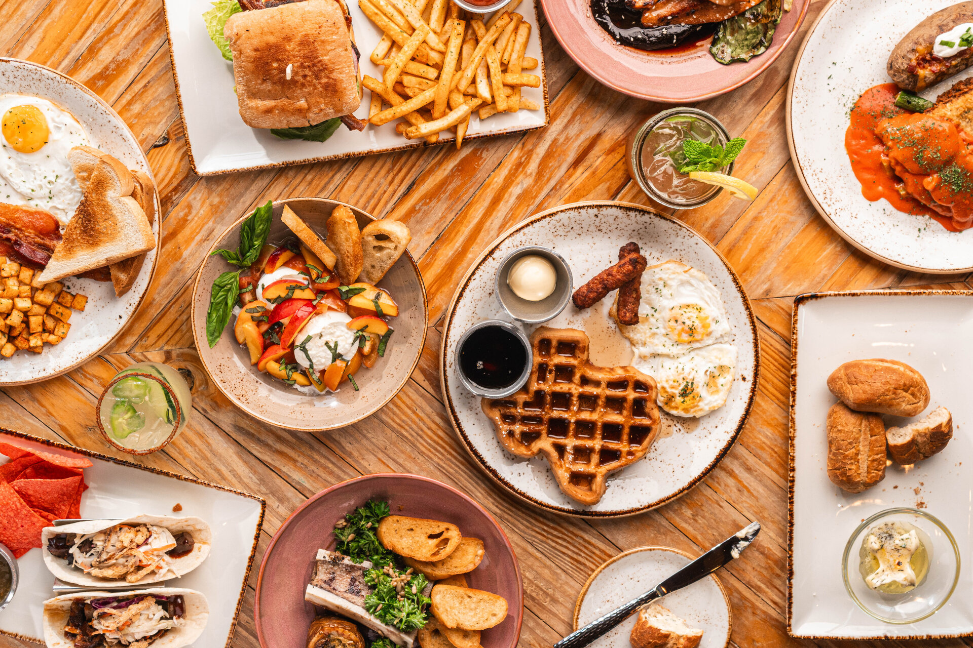 Assortment of menu items from the Water Trough