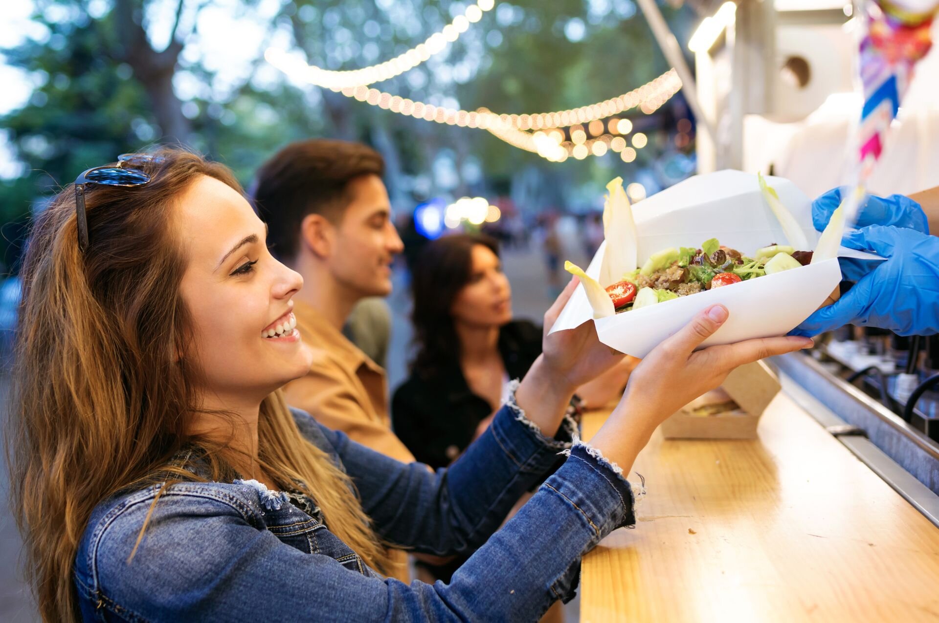 Friends enjoying the Food Truck